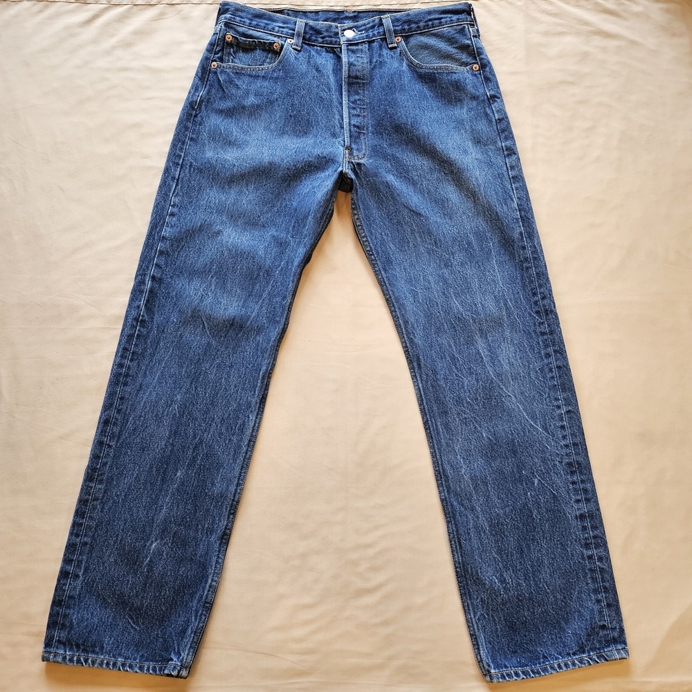Levis 501 XX‎ Button Fly Vintage 2001 Denim Blue Jeans W36 L34 Made In Mexico